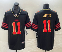 Nike San Francisco 49ers #11 Brandon Aiyuk Black 4(IV) Gold Name Football Jersey