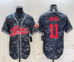 Nike San Francisco 49ers #11 Brandon Aiyuk Grey Camo Red Name Joint Authentic Stitched baseball jersey