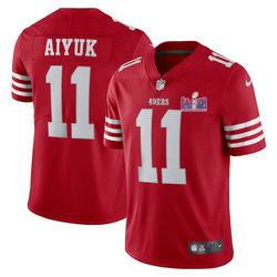 Nike San Francisco 49ers #11 Brandon Aiyuk Red With 2024 Super Bowl (LVIII ) patch Jersey