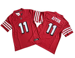 Nike San Francisco 49ers #11 Brandon Aiyuk Red have black outline 2023 F.U.S.E. Jersey