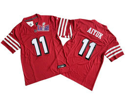 Nike San Francisco 49ers #11 Brandon Aiyuk Red have black outline 2023 F.U.S.E. With 2024 Super Bowl (LVIII ) patch Jersey