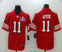 Nike San Francisco 49ers #11 Brandon Aiyuk Red have the black outline With 2024 Super Bowl (LVIII ) patch Jersey