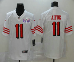 Nike San Francisco 49ers #11 Brandon Aiyuk White have the black outline With 2024 Super Bowl (LVIII ) patch Jersey