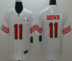 Nike San Francisco 49ers #11 Marquise Goodwin White the number have the black outline With 2024 Super Bowl (LVIII ) patch Jersey