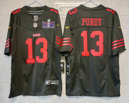 Nike San Francisco 49ers #13 Brock Purdy Black 2023 F.U.S.E. With 2024 Super Bowl (LVIII ) patch Jersey
