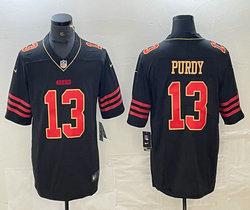 Nike San Francisco 49ers #13 Brock Purdy Black 4(IV) Gold Name Football Jersey