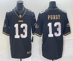 Nike San Francisco 49ers #13 Brock Purdy Black Gold 2023 F.U.S.E. Stitched NFL Jersey