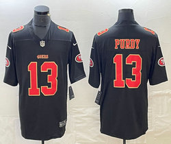 Nike San Francisco 49ers #13 Brock Purdy Black fashion Gold Football Jersey