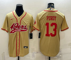 Nike San Francisco 49ers #13 Brock Purdy Gold Joint Authentic Stitched baseball jersey