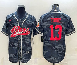 Nike San Francisco 49ers #13 Brock Purdy Grey Camo Red Name Joint Adults Authentic Stitched baseball jersey