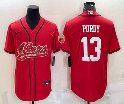 Nike San Francisco 49ers #13 Brock Purdy Red Joint Authentic Stitched baseball jersey