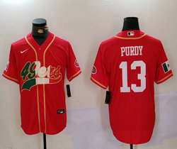 Nike San Francisco 49ers #13 Brock Purdy Red Mexico 2(II) Joint Authentic Stitched baseball jersey