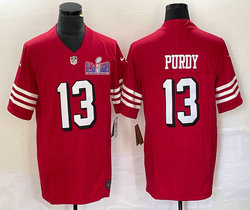 Nike San Francisco 49ers #13 Brock Purdy Red have black outline 2023 F.U.S.E. With 2024 Super Bowl (LVIII ) patch Jersey