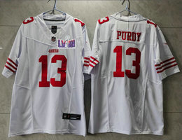 Nike San Francisco 49ers #13 Brock Purdy White 2023 F.U.S.E. With 2024 Super Bowl (LVIII ) patch Jersey