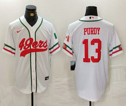 Nike San Francisco 49ers #13 Brock Purdy White 2024 Joint Authentic Stitched baseball jersey