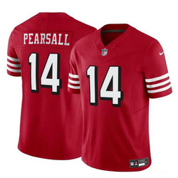 Nike San Francisco 49ers #14 Ricky Pearsall New Red 2024 Draft F.U.S.E Football Jersey