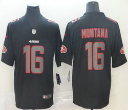 Nike San Francisco 49ers #16 Joe Montana Black Impact Vapor Untouchable Authentic Stitched NFL jerseys