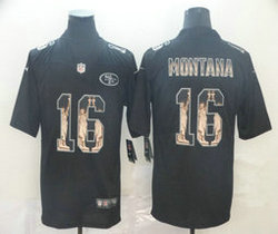 Nike San Francisco 49ers #16 Joe Montana Black Lady Liberty Authentic Stitched NFL jersey