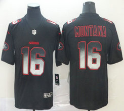 Nike San Francisco 49ers #16 Joe Montana Black Smoke Fashion Vapor Untouchable Authentic Stitched NFL Jersey