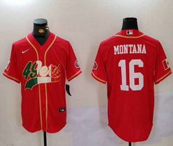 Nike San Francisco 49ers #16 Joe Montana Red Mexico 2(II) Joint Authentic Stitched baseball jersey