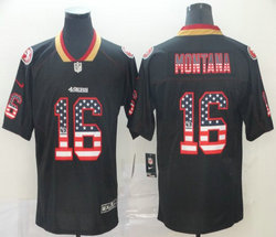 Nike San Francisco 49ers #16 Joe Montana USA flag Lights Out Vapor Untouchable Authentic Stitched NFL jersey