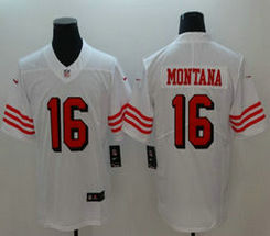 Nike San Francisco 49ers #16 Joe Montana White New Vapor Untouchable Limited Authentic Stitched NFL Jersey