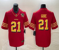 Nike San Francisco 49ers #21 Frank Gore Black Gold Name 75th Authentic Stitched NFL Jersey