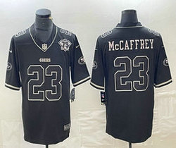 Nike San Francisco 49ers #23 Christian McCaffrey Black 75th anniversary Authentic Stitched NFL Jersey