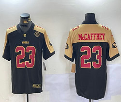 Nike San Francisco 49ers #23 Christian McCaffrey Black Gold Thanksgiving With patch NFL jersey