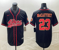 Nike San Francisco 49ers #23 Christian McCaffrey Black fashion Joint adults Authentic Stitched baseball jersey
