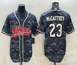 Nike San Francisco 49ers #23 Christian McCaffrey Grey Camo White Name Joint Adults baseball jersey