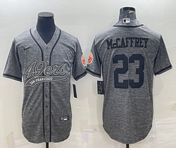 Nike San Francisco 49ers #23 Christian McCaffrey Hemp grey Joint Authentic Stitched baseball jersey