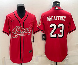Nike San Francisco 49ers #23 Christian McCaffrey Red Adults Authentic Stitched baseball Jersey