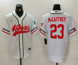 Nike San Francisco 49ers #23 Christian McCaffrey White 2024 Joint Authentic Stitched baseball jersey