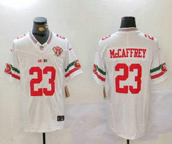 Nike San Francisco 49ers #23 Christian McCaffrey White Mexico With 75th Patch NFL Jersey