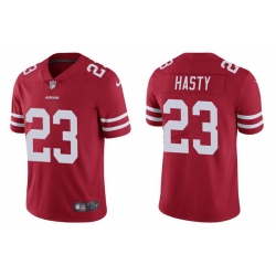 Nike San Francisco 49ers #23 JaMycal Hasty Red Vapor Untouchable Authentic Stitched NFL Jersey