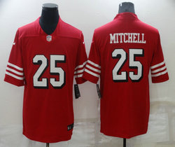 Nike San Francisco 49ers #25 Elijah Mitchell Red throwback Vapor Untouchable Authentic Stitched NFL Jersey