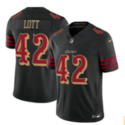 Nike San Francisco 49ers #42 Ronnie Lott Black Rivalries Stitched Football Jersey