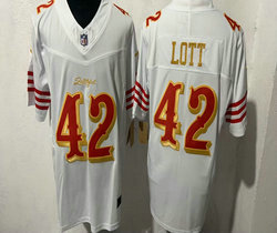 Nike San Francisco 49ers #42 Ronnie Lott White Rivalries Stitched Football Jersey