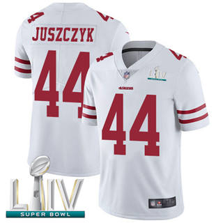Nike San Francisco 49ers #44 Kyle Juszczyk White Vapor Untouchable Super Bowl LIV Authentic Stitched NFL Jersey