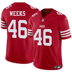 Nike San Francisco 49ers #46 Jon Weeks Red Vapor Untouchable Authentic Stitched NFL Jersey