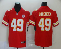 Nike Kansas City Chiefs #49 Daniel Sorensen Red Vapor Untouchable With Team Patch Authentic Stitched NFL Jersey