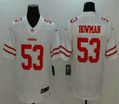 Nike San Francisco 49ers #53 NaVorro Bowman White Vapor Untouchable With Team Patch Authentic Stitched NFL Jersey