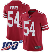 Nike San Francisco 49ers #54 Fred Warner 100th Season Red Vapor Untouchable With Team Patch Authentic Stitched NFL Jersey