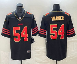 Nike San Francisco 49ers #54 Fred Warner Black 4(IV) Gold Name Football Jersey
