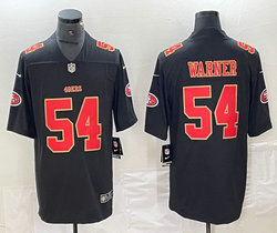 Nike San Francisco 49ers #54 Fred Warner Black fashion Gold Football Jersey
