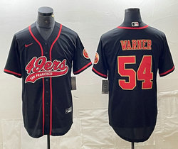 Nike San Francisco 49ers #54 Fred Warner Black fashion Joint adults Authentic Stitched baseball jersey