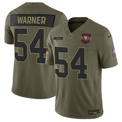 Nike San Francisco 49ers #54 Fred Warner Olive 2025 Salute To Service Stitched Football Jersey