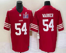 Nike San Francisco 49ers #54 Fred Warner Red 2023 F.U.S.E. With 2024 Super Bowl (LVIII ) patch Jersey