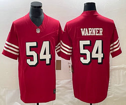 Nike San Francisco 49ers #54 Fred Warner Red 2023 F.U.S.E black outline NFL Jersey